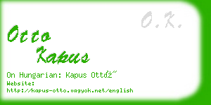 otto kapus business card